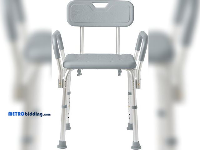 Lot 88-497513 - Medline Shower Chair with Backrest and Padded Armrests - 350 lb. capacity, Bath Bench, Seat, Stool f...