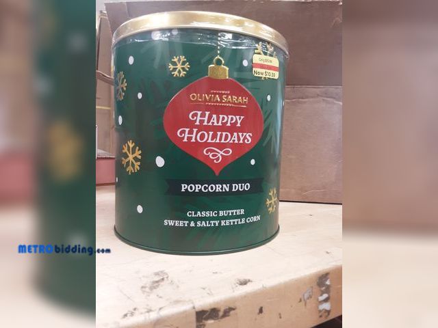 Lot 88-494240 - Popcorn Shed Merry Christmas Gourmet Popcorn Gift Tin, Ultimate Foodie Xmas Gift, Three Delicious Po...