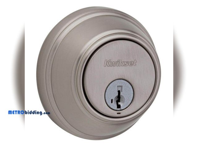 Lot 88-491825 - Kwikset 816 Single Cylinder Satin Nickel Key Control Deadbolt Featuring SmartKey Security with Micro...