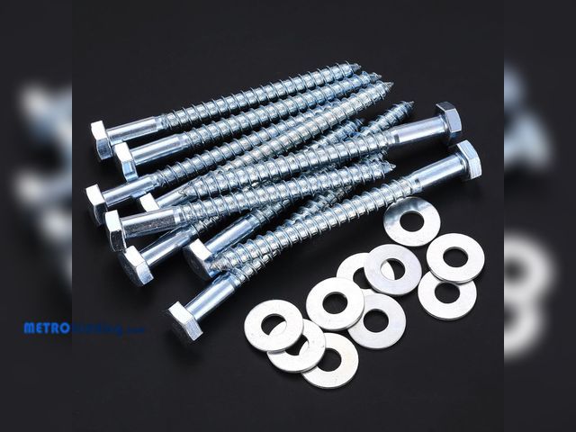 Lot 88-501402 - Pcs M10 Coach Screws, Hex Head Bolts, Hex Hexagon Head Wood Screws, Galvanized Masonry Concrete Wall...
