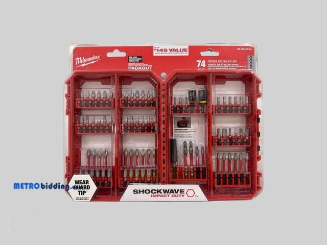 Lot 88-480067 - Milwaukee Impact Driver Bit Set, Custom Alloy Steel, Optimized for Durability and Productivity, 74-P...