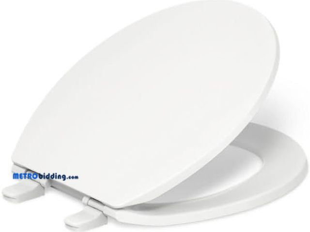 Lot 88-498906 - KOHLER 20111-0 Brevia, Slow Close Toilet Seat, Round Toilet Seat, Grip-Tight Bumpers Quick-Attach Ha...