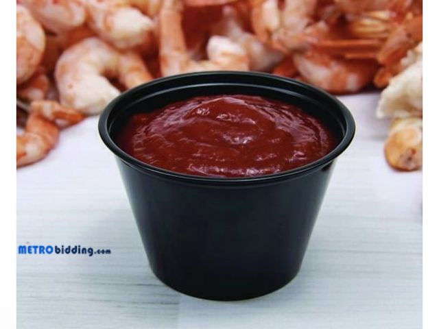 Lot 88-484661 - 250-Pack 4 oz Black PS Portion Containers