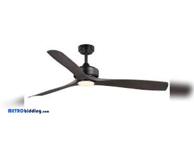 Lot 88-481156 - Home Decorators Collection Bayshire 60 in. LED Indoor/Outdoor Matte Black Ceiling Fan with Remote Co...
