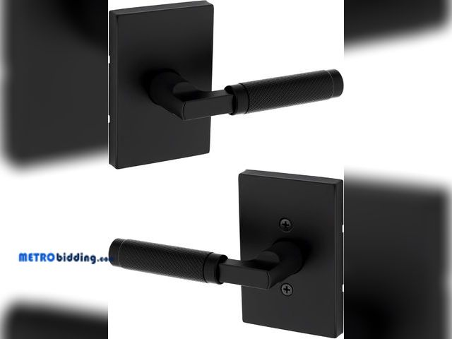 Lot 88-493981 - Kwikset Prava Interior Passage Door Knurled Handle, Lever for Closet and Hallway Doors, Reversible N...