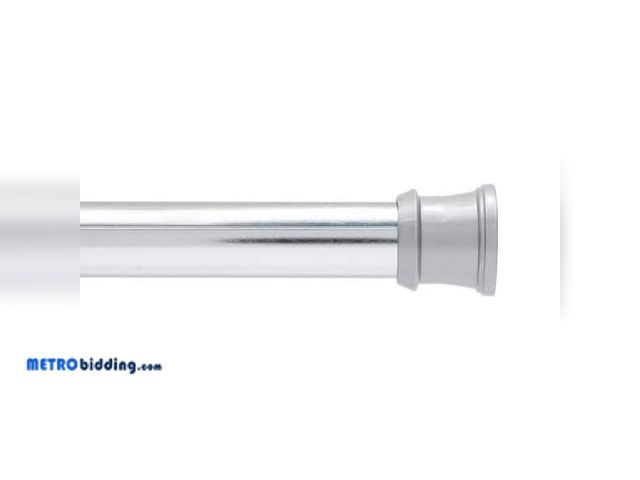 Lot 88-482505 - Style Selections 24-in to 40-in Chrome Tension Single Straight Adjustable Shower Curtain Rod