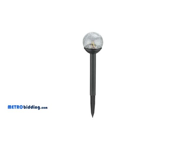 Lot 88-485566 - 3 -Lumens Matte Black Solar LED Outdoor Path Light with Dusk-to-Dawn Sensor 3000-K