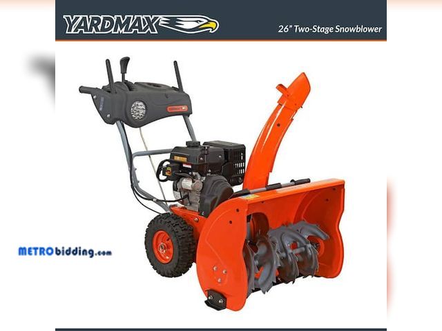 Lot 88-749624 - YARDMAX
26 in. 212 cc Two-stage Self-propelled Gas Snow Blower with Push-button Electric Start and H...