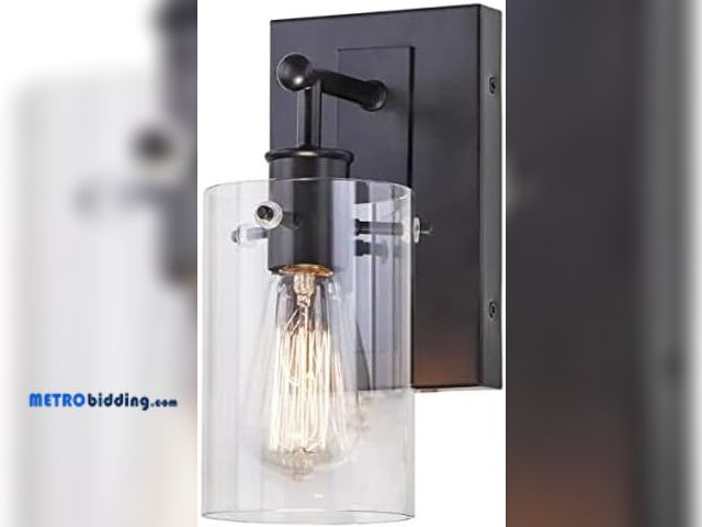 Lot 88-481495 - Regan 4.5 in. 1-Light Espresso Bronze Bathroom Vanity Light with Clear Glass Shade