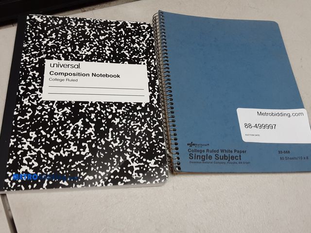 Lot 88-499997 - Lot of (2) Collage Notebooks, White Paper