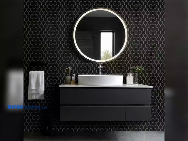 Lot 88-484758 - 72 sq. Ft. Retro Nero 2in. Hexagon 11in.x12in.x 0.24in. Matte Porcelain Floor and Wall Mesh-Mounted ...