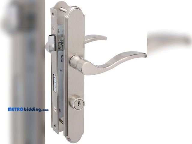 Lot 88-482531 - Wright Products - Serenade Mortise Keyed Lever Latch Set, Satin Nickel