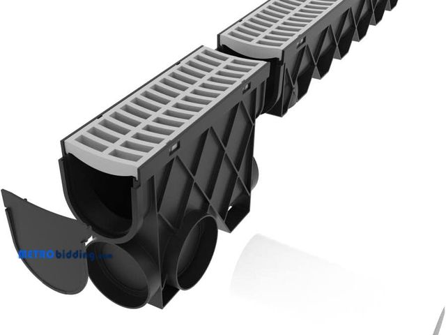 Lot 88-495826 - Storm Drain Channel Inline Catch Basin - with Portland Grey Grate