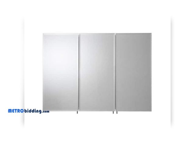 Lot 88-490889 - Croydex 36 in. W x 26 in. H x 5-1/4 in. D Frameless Aluminum Recessed or Surface-Mount Medicine Cabi...