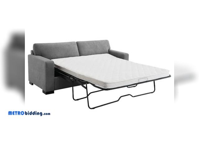 Lot 88-484485 - Simpson 82.25 in. Grey Fabric Upholstered Sofa Bed Queen Size, appears new, MSRP: $1298.00