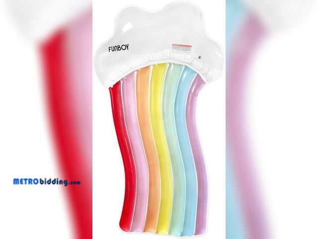 Lot 88-498275 - FUNBOY Giant Inflatable Rainbow Lounger Float, Luxury Raft for Summer Pool Party and Entertainment
