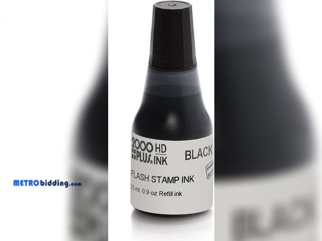 Lot 88-497348 - Self-Inking Refill Ink, Black, 9 Oz, Bottle
