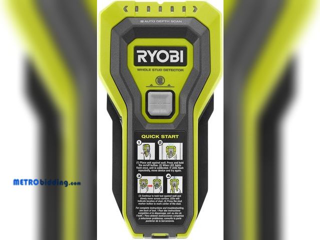 Lot 88-480042 - RYOBI Stud Finder with Multiple LED's to Indicate The Full Width of The Stud. One-Handed Operation, ...