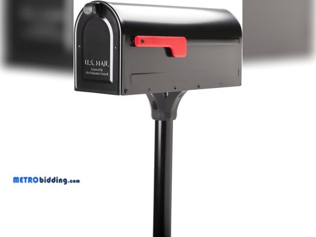 Lot 88-491602 - Architectural Mailboxes 7680B-10 MB1 Mount Mailbox and In-Ground Post Kit, Medium, Bl