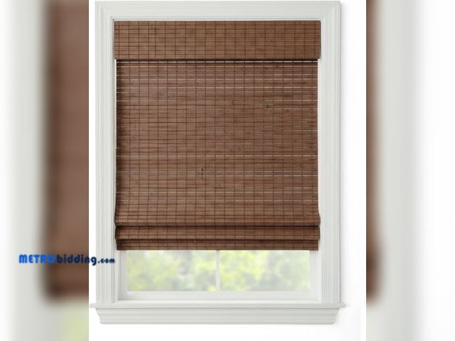 Lot 88-480583 - Cordless Woven Wood Roman Shades, 50W x 36H, Eastfield Ash, Sizes 20-72 Wide and 24-72 High