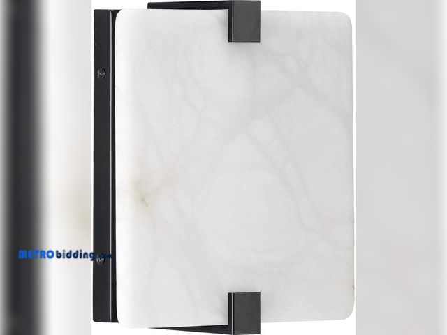 Lot 88-498058 - Progress Lighting LED Alabaster Stone Black ADA Wall Sconce 8.50x8.00x8.00