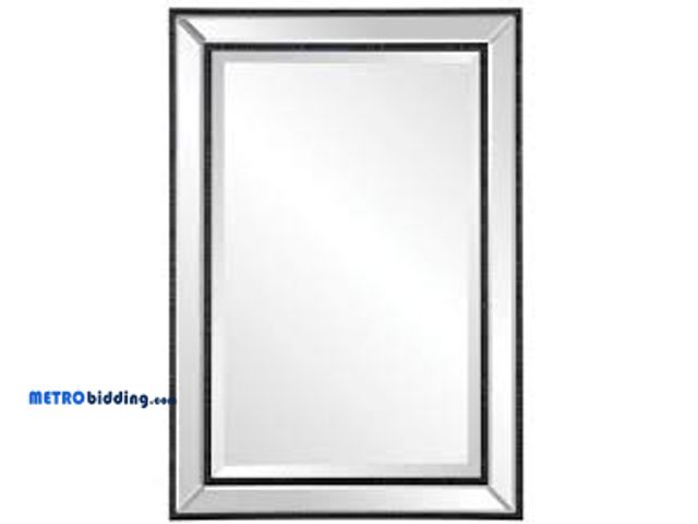 Lot 88-495752 - Home Decorators Collection 22 in. W x 32 in. H Rectangular Framed Vanity Mirror, Cracked by bottom o...