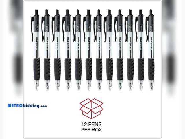 Lot 88-508529 - Universal UNV15530 1 mm Comfort Grip Retractable Ballpoint Pens - Medium, Black (1 Dozen)