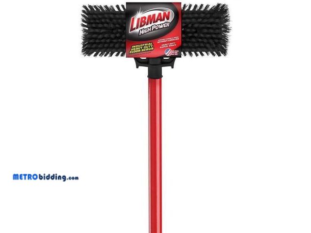 Lot 88-490995 - Libman 1028525 13.5 in. Steel Handle Heavy Duty Scrub Brush Black &amp; Red