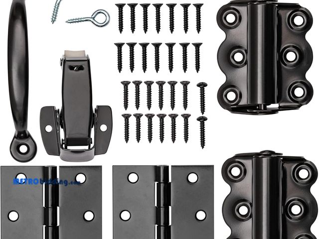 Lot 88-492515 - Ideal Security Screen Door Kit, Replacement Hardware kit for Vinyl or Wood Screen Doors, Black