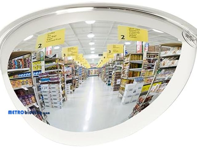 Lot 88-503500 - See All PV18-180 Panaramic Dome Plexiglas Security Wall Mount Mirror, 180 Degree Viewing Angle, 18" ...