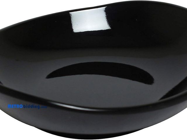Lot 88-498084 - Thunder Group Classic black melamine dinnerware collection 8 oz, 5 1/2" round saucer, 1 1/4" deep, c...