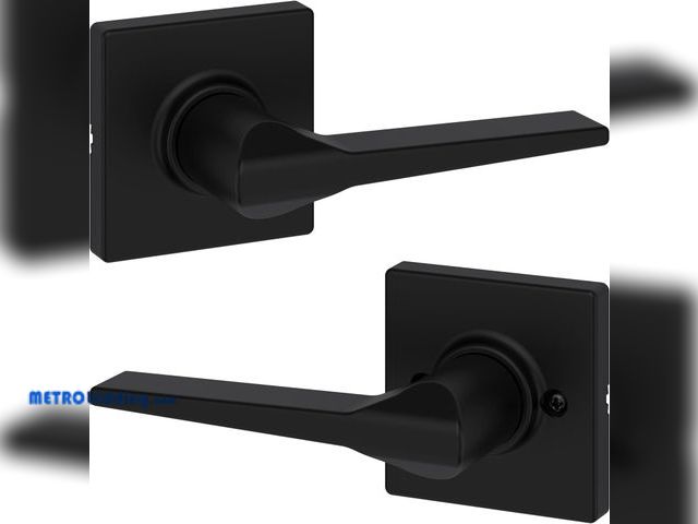 Lot 88-480419 - Kwikset Casey Interior Privacy Door Handle with Lock, Door Lever for Bathroom and Bedroom, Matte Bla...