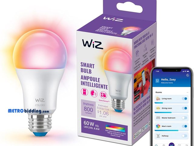 Lot 88-498864 - WiZ LED Smart Light Bulbs, Sunset to Sunrise Automation + Motion Detection + Control with Voice or A...