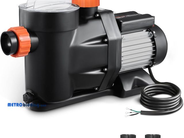 Lot 88-490594 - VEVOR Above Ground Pool Pump, 2 HP, 135 GPM Max Flow Single Speed Swimming Pool Pump, 220V 3450 RPM ...