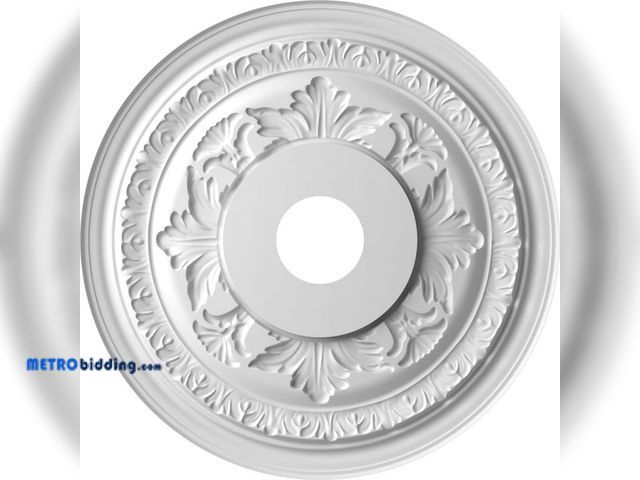 Lot 88-498493 - 19"OD x 3 1/2"ID x 1"P Baltimore Thermoformed PVC Ceiling Medallion (Fits Canopies up to 7 3/4")