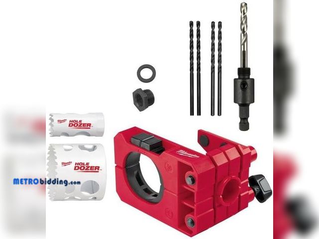 Lot 88-493716 - Milwaukee 49-22-4073 Polycarbonate 1-3/8" - 1-3/4" Door Lock and Deadbolt Installation Kit with Incl...