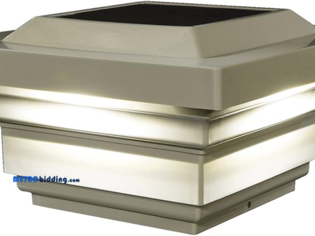 Lot 88-498503 - Classy Caps SL078T 4x4 Regal Solar Post Cap - 2 Pack, Tan – High-Performance Solar LED Lights, Durab...