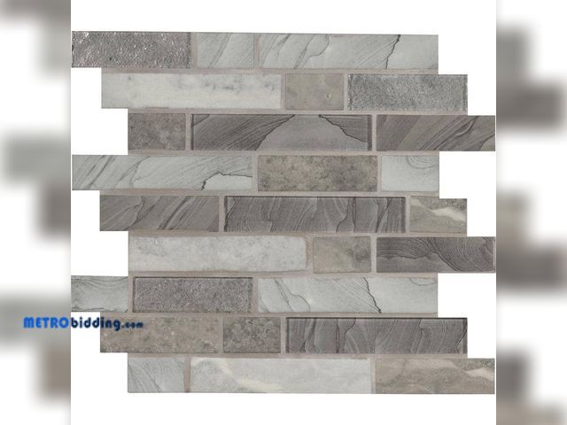 Lot 88-491228 - MSI Tarvos Interlocking 12 in. x 12 in. Glass Mesh-Mounted Mosaic Wall Tile (14.55 sq. ft. / case) G...
