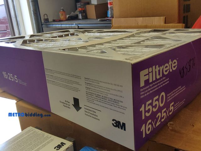 Lot 88-485577 - Filtrete 16 x 25 x 5 MERV 12 1900 MPR Premium Allergen, Bacteria and Virus Electrostatic Pleated Air...