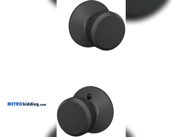 Lot 88-480946 - Schlage F10 BWE 622 Bowery Door Knob, Hall &amp; Closet Passage Lock, Matte Black