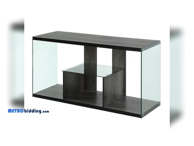 Lot 88-498536 - Convenience Concepts SoHo 48 in. Weathered Gray Particle Board TV Stand with 1 Drawer Fits TVs Up to...