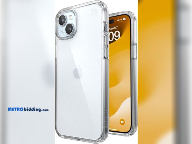 Lot 88-496771 - Speck Clear iPhone 15 Plus Case - Slim Phone Case, 6.7 inch - Compatible with iPhone 14 Plus - Presi...