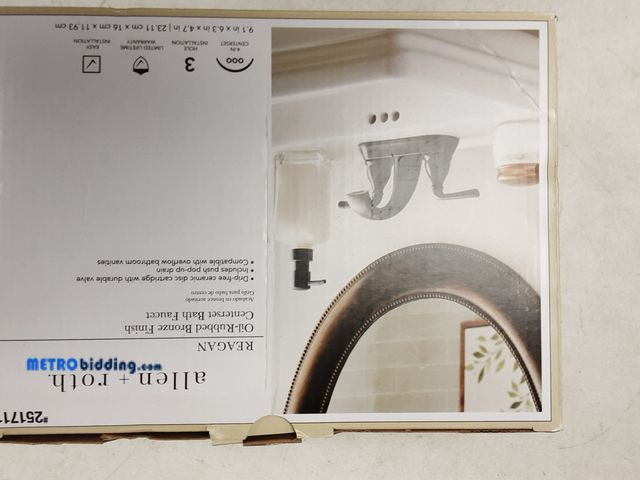Lot 88-481318 - Allen Roth Reagan Centerset Bath Faucet Oil Rubbed Bronze Finish