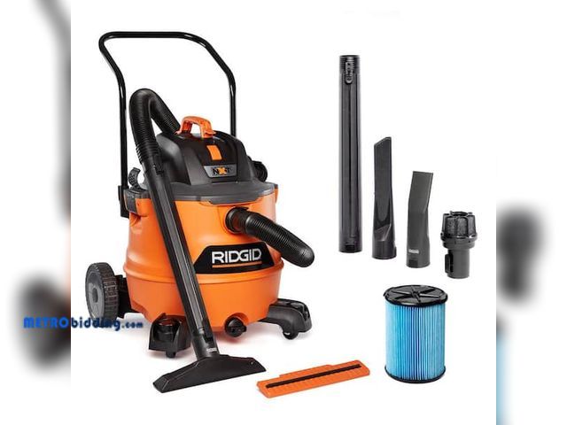 Lot 88-491963 - RIDGID 16 Gal. 6.5 Peak HP NXT Shop Vacuum Wet Dry Vac with Cart, Fine Dust Filter, Hose and Accesso...