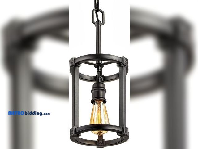 Lot 88-492906 - Home Decorators Collection HD-1260-I Romaro Row 1-Light Aged Bronze Pendant