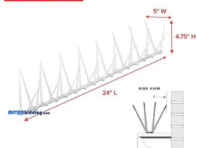 Lot 88-503452 - Bird B Gone - EnviroSpike Plastic Bird Spikes (100' Kit) - Humane Deterrent - Stops Pigeons &amp; Bi...