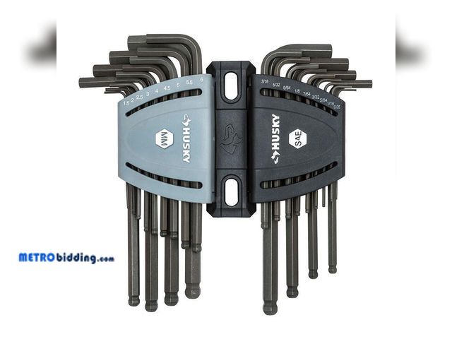 Lot 88-492429 - Husky Ball End Hex Set, SAE/MM (26-Piece) HBEHKSM26PC-06