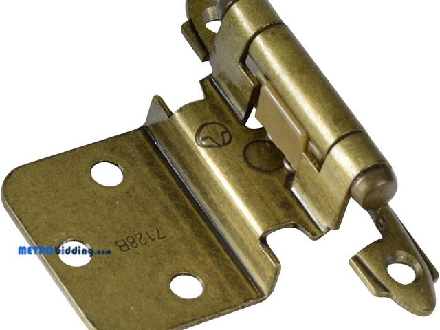 Lot 88-492617 - Self Closing Hinge, Antique Brass, Lot of 4 hinges as pictured