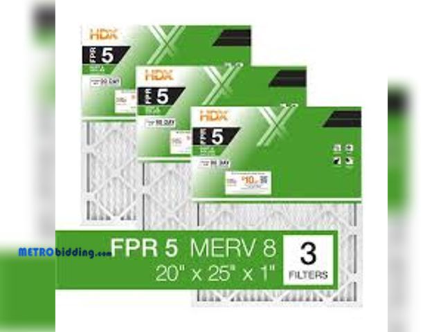 Lot 88-498125 - 12x24x1 Pleated Air Filter Standard 3-Pack FPR 5 Furnace HVAC Vent