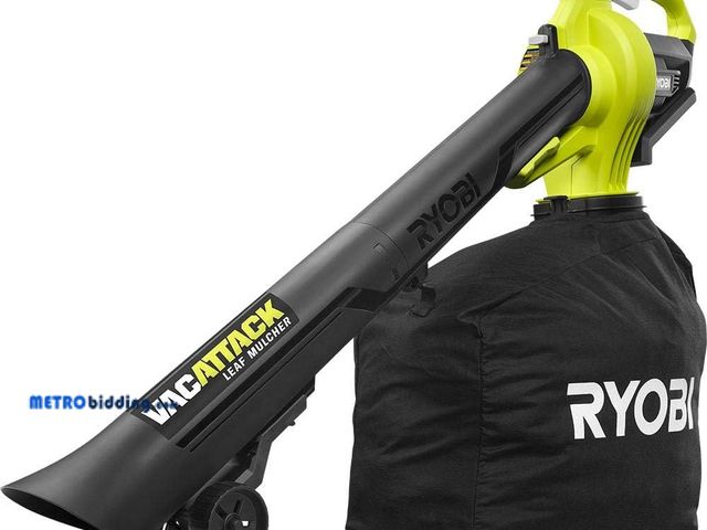 Lot 88-480496 - RYOBI 40-Volt Lithium-Ion Cordless Battery Leaf Vacuum/Mulcher